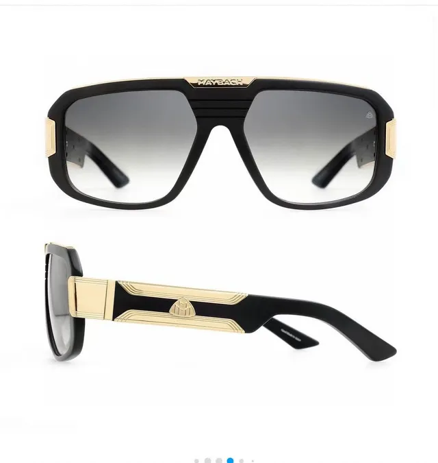 Oversized Rectangular Black Acetate Gradient Lens Sunglasses 5
