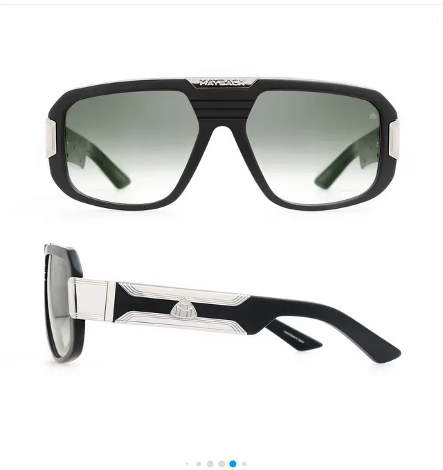 Oversized Rectangular Black Acetate Gradient Lens Sunglasses 6