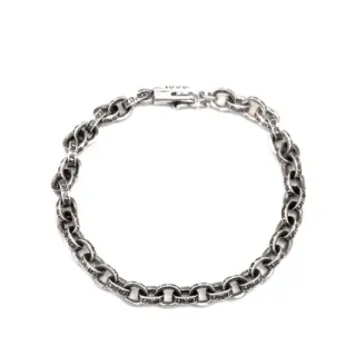 Pulsera de cadena con eslabones ovales gruesos en tono plateado oxidado