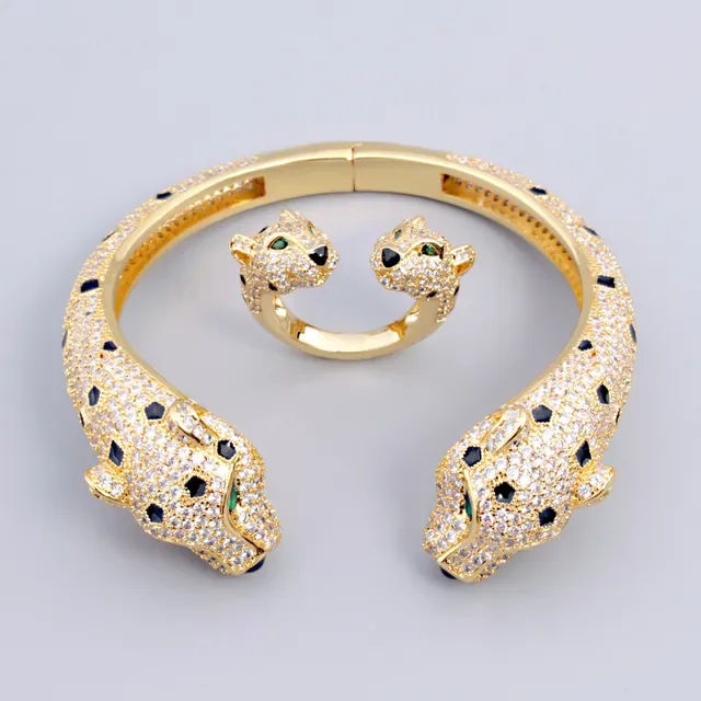 Panther-Head Pavé Crystal Cuff Bracelet 3