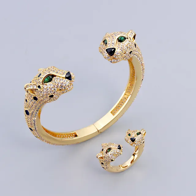 Panther-Head Pavé Crystal Cuff Bracelet 6