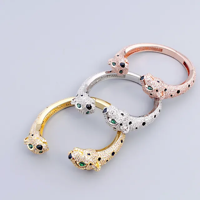Panther-Head Pavé Crystal Cuff Bracelet 9