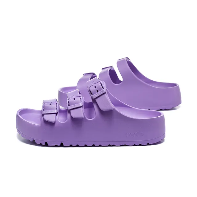 Papillio Three-Strap Buckle Slide Purple Casual Sandal 3