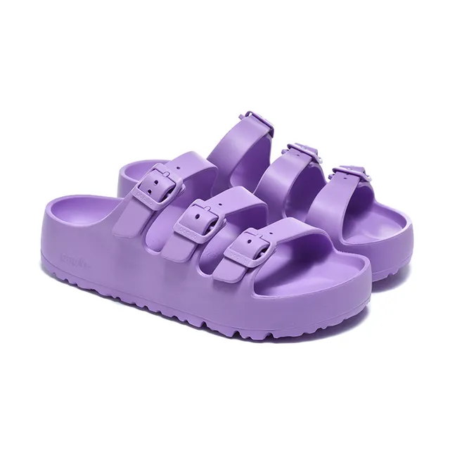 Papillio Three-Strap Buckle Slide Purple Casual Sandal 4