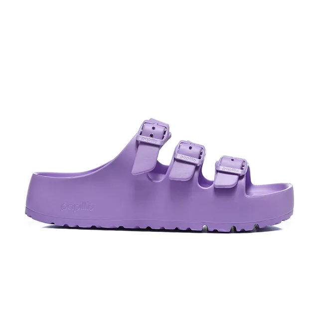 Papillio Three-Strap Buckle Slide Purple Casual Sandal 6
