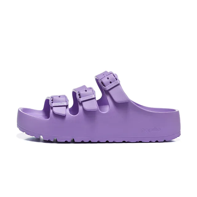 Papillio Three-Strap Buckle Slide Purple Casual Sandal 7
