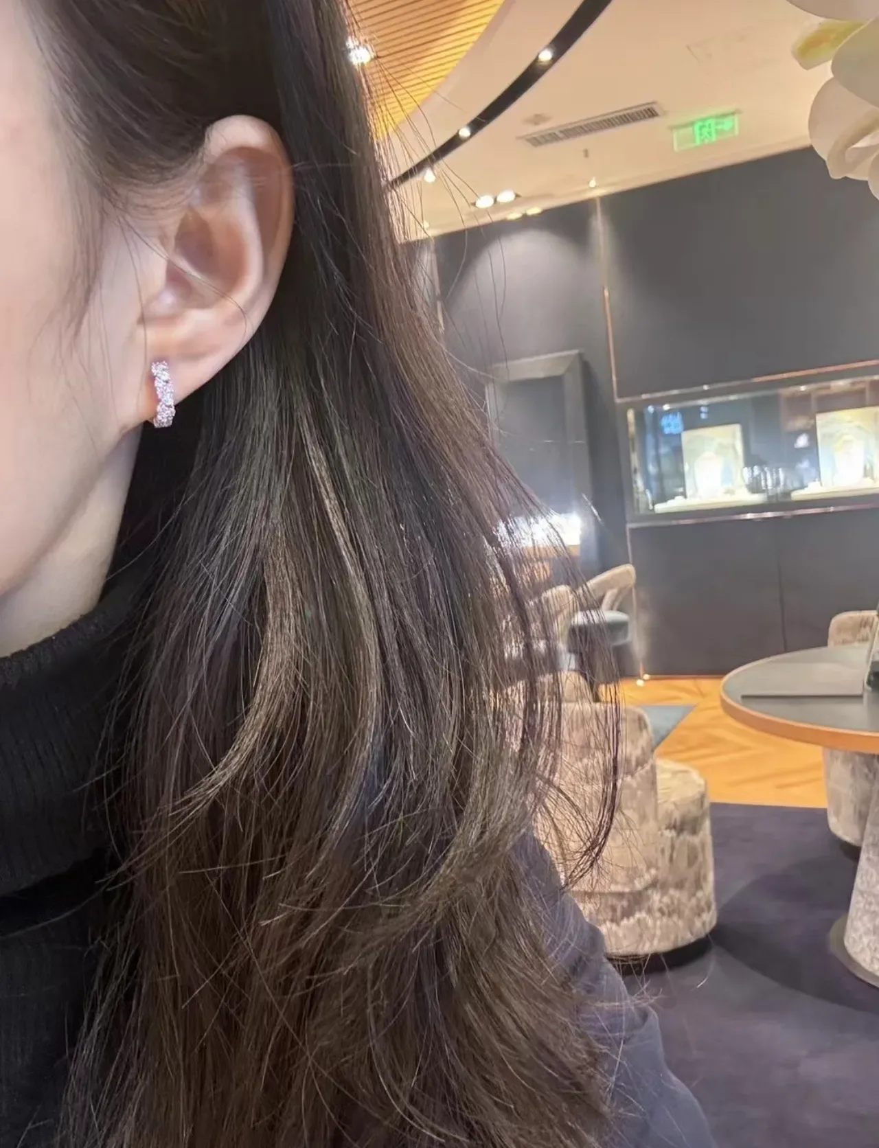Pavé-Set Crystal Hoop Earrings 4