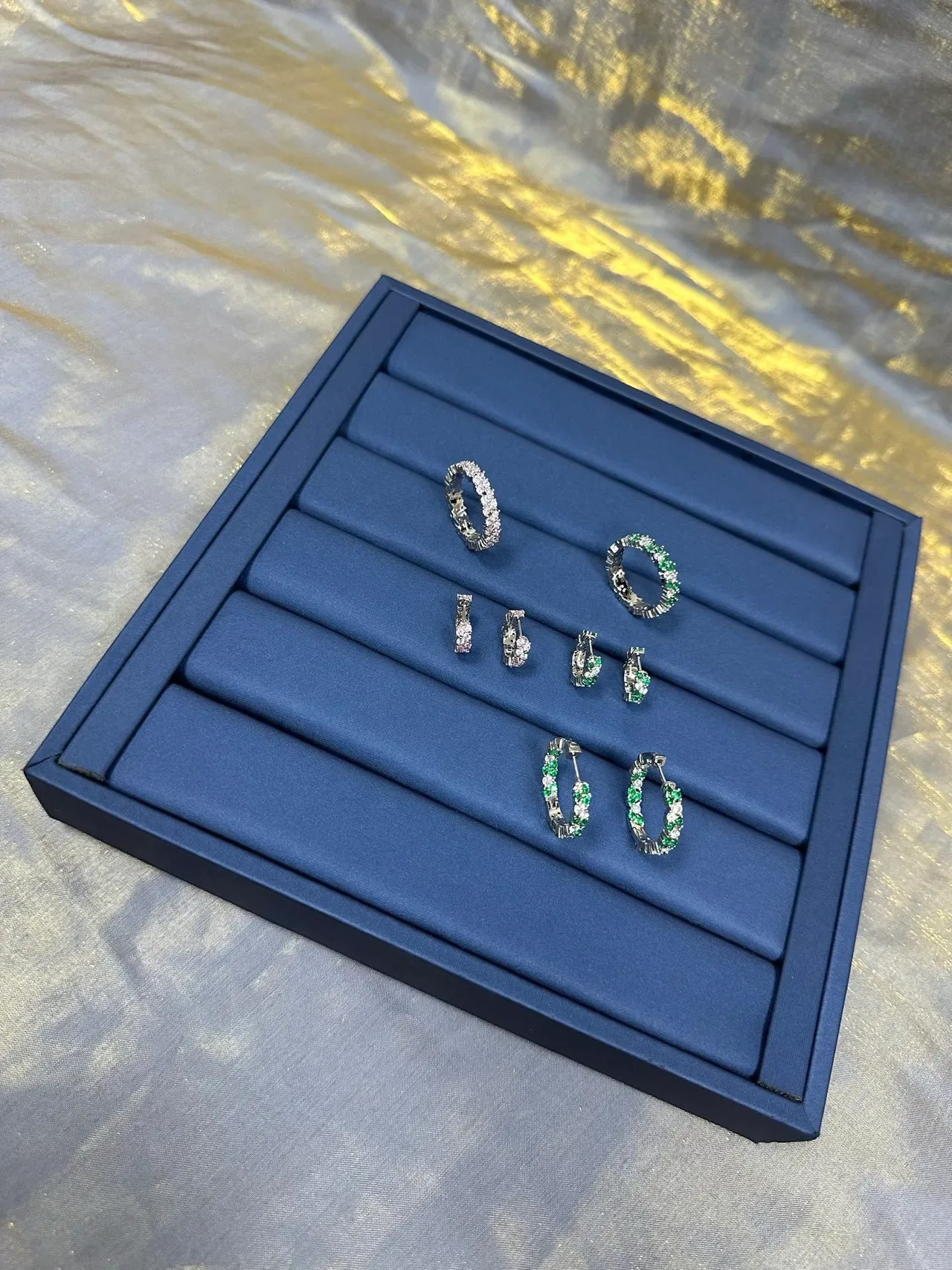 Pavé-Set Crystal Hoop Earrings 5