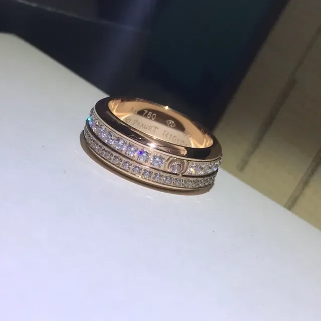 Piaget Possession Rotating Double-Band Pavé Diamond Ring 8