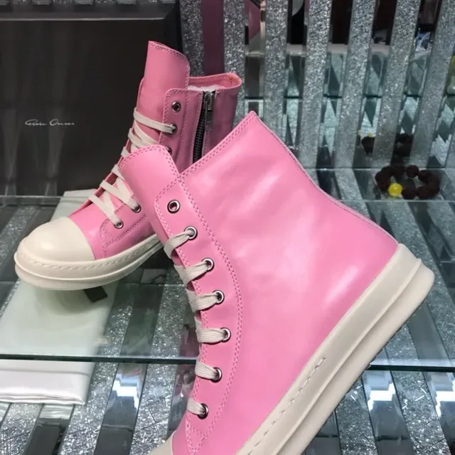 Pink and Cream High-Top Zipper Lifestyle Sneakers 4