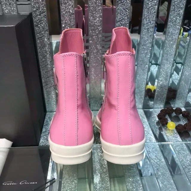 Pink and Cream High-Top Zipper Lifestyle Sneakers 8