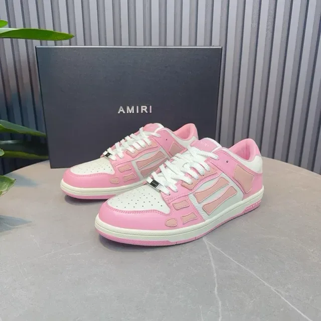 Pink and White Geometric Overlay Low-Top Lifestyle Sneakers 3