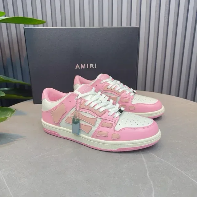 Pink and White Geometric Overlay Low-Top Lifestyle Sneakers 4