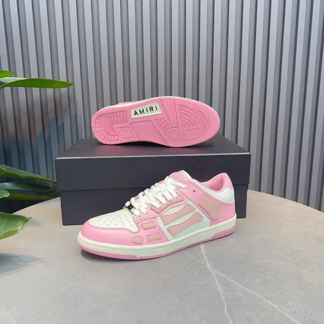 Pink and White Geometric Overlay Low-Top Lifestyle Sneakers 7