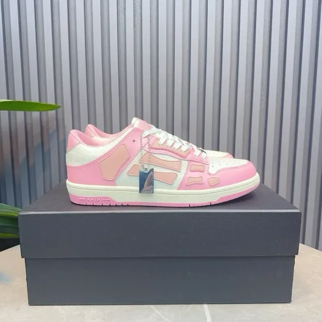 Pink and White Geometric Overlay Low-Top Lifestyle Sneakers 8
