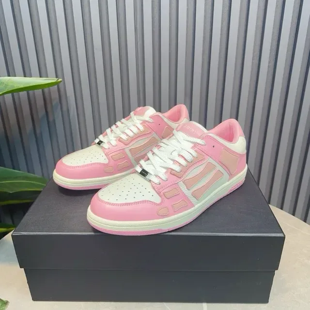 Pink and White Geometric Overlay Low-Top Lifestyle Sneakers 9
