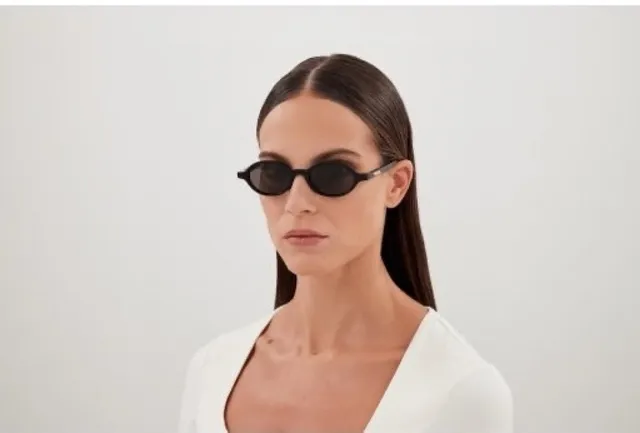 Pink Brown Oval Frame Matte Finish Sunglasses 6