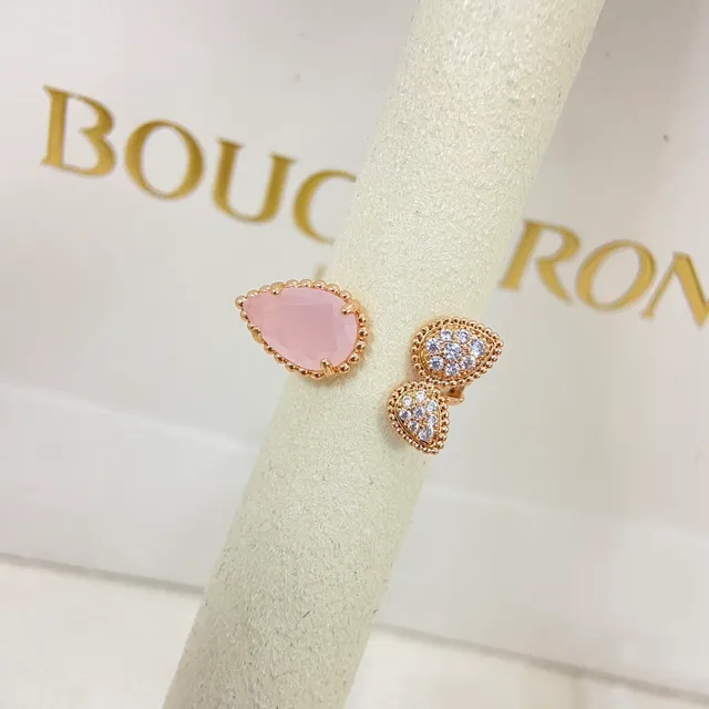 Pink Faceted Stone and Pavé Crystal Split Shank Ring 5