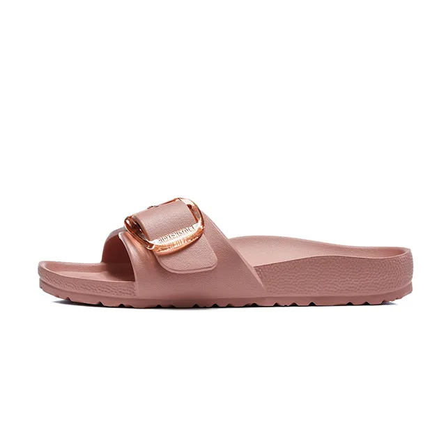 Pink Gold Molded Rubber Single Strap Slippers 7