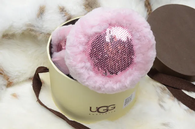Pink Gold Plush Faux-Fur Exterior Sequined Interior Panel Beanie 13