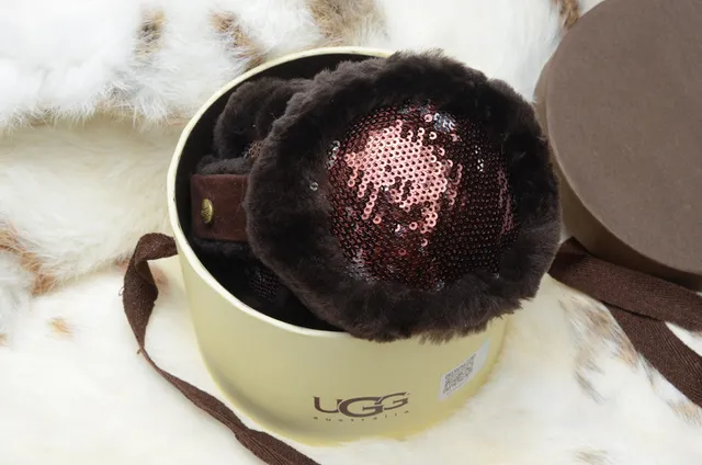 Pink Gold Plush Faux-Fur Exterior Sequined Interior Panel Beanie 24