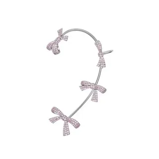 Pink Pavé Bow Motif Ear Cuff Earring