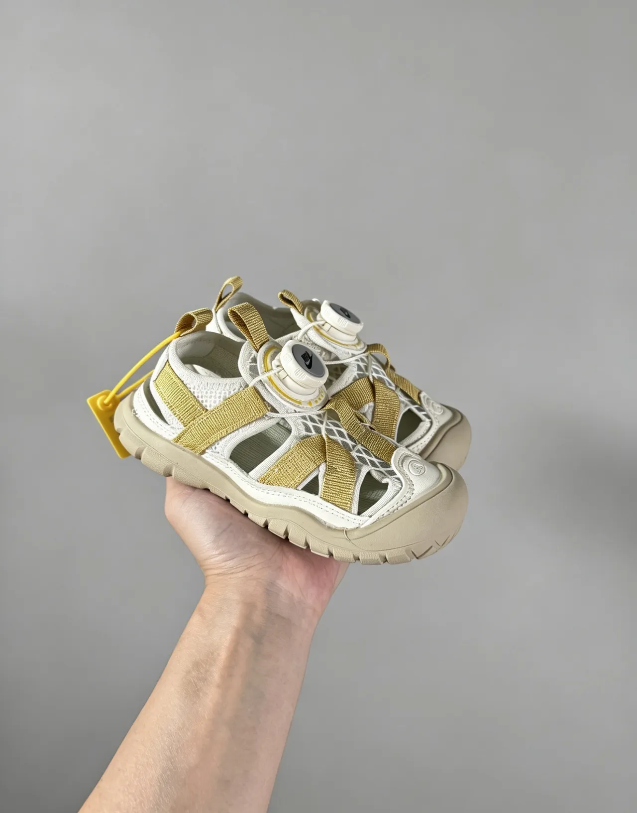 Pink Yellow Multi-Strap Adjustable Dial Closure Casual Sandals 12