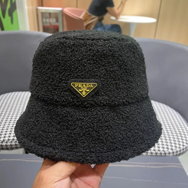 Plush Teddy-Textured Black Bucket Hat 2