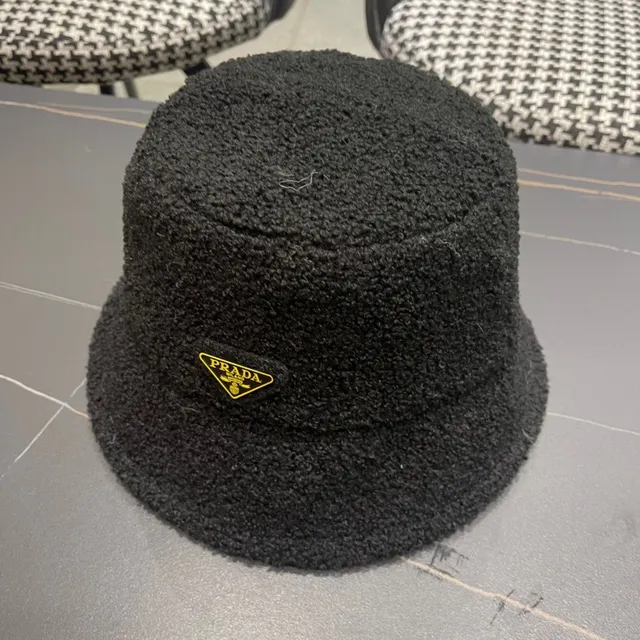 Plush Teddy-Textured Black Bucket Hat 8