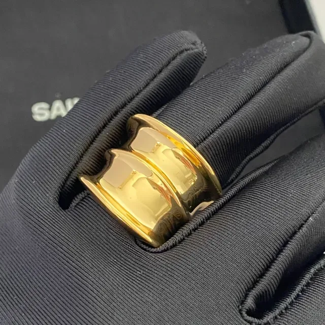 Polished Gold Stacked Band Minimalist Ring 2