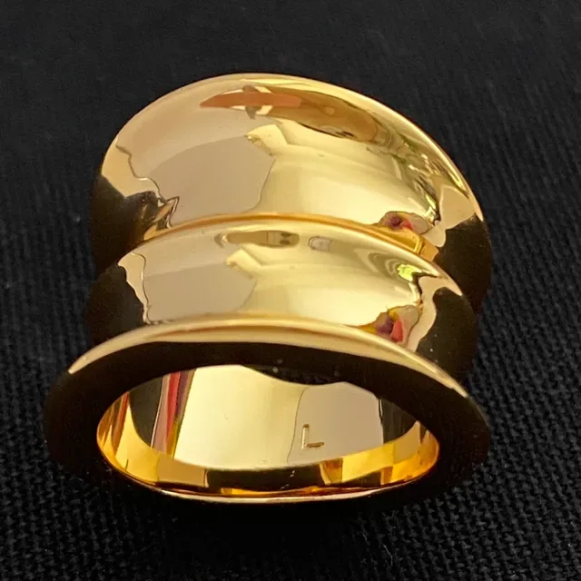 Polished Gold Stacked Band Minimalist Ring 4
