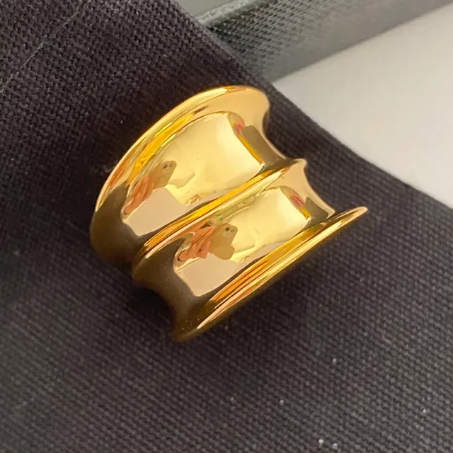 Polished Gold Stacked Band Minimalist Ring 6