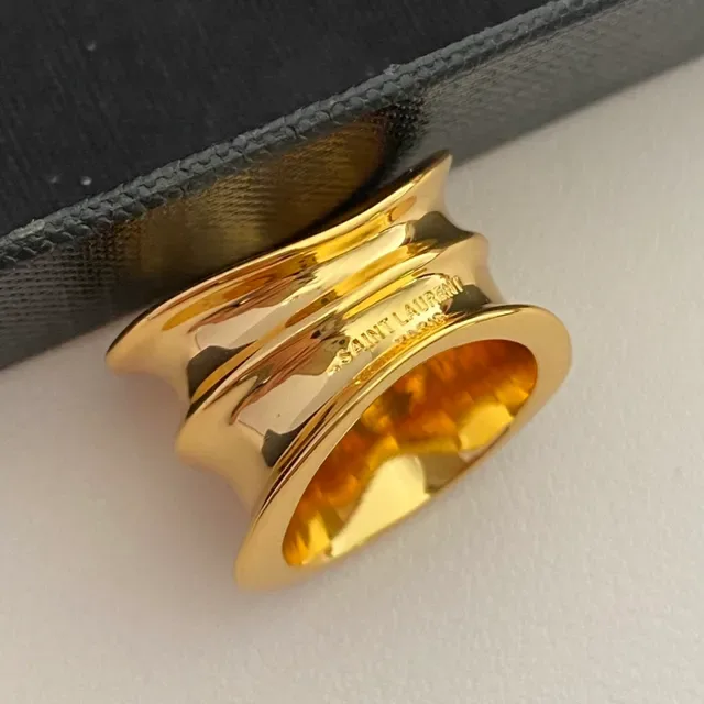 Polished Gold Stacked Band Minimalist Ring 9