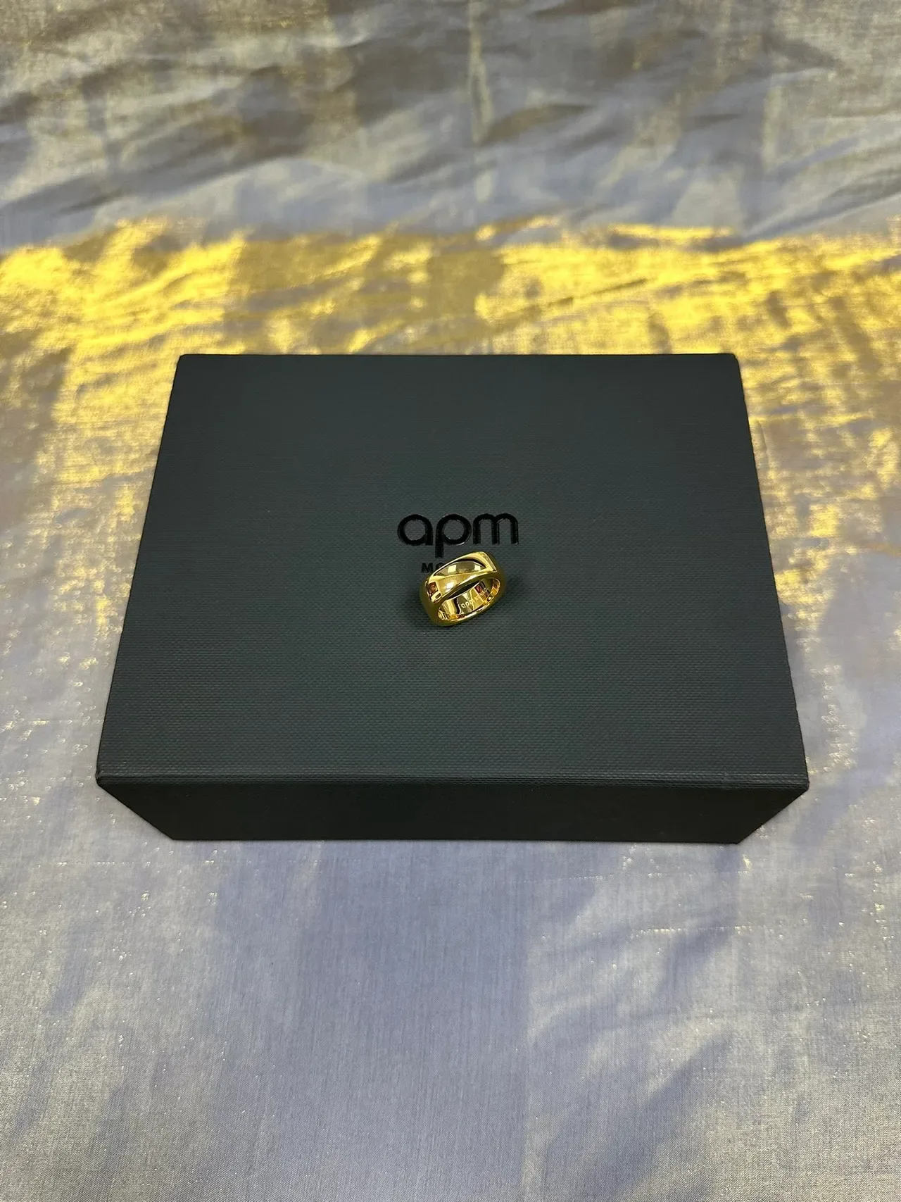 Polished Gold Wide Band Ring 5
