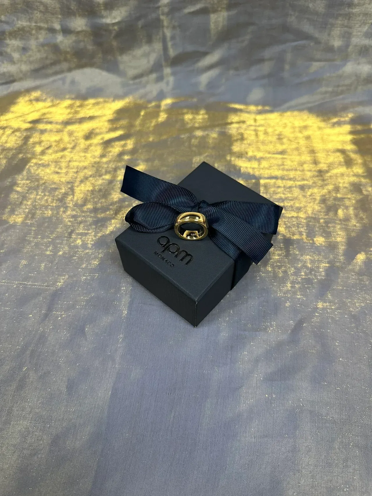 Polished Gold Wide Band Ring 6