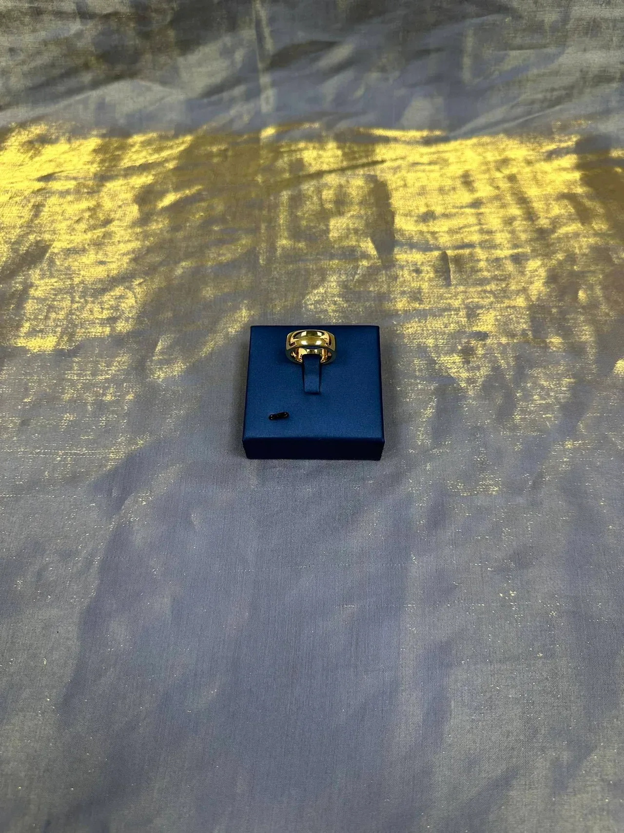 Polished Gold Wide Band Ring 7