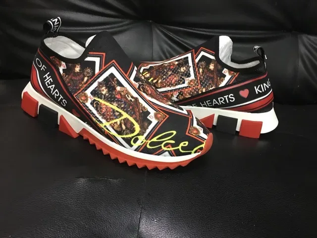 Printed Playing-Card Motif Slip-On Sneakers 4