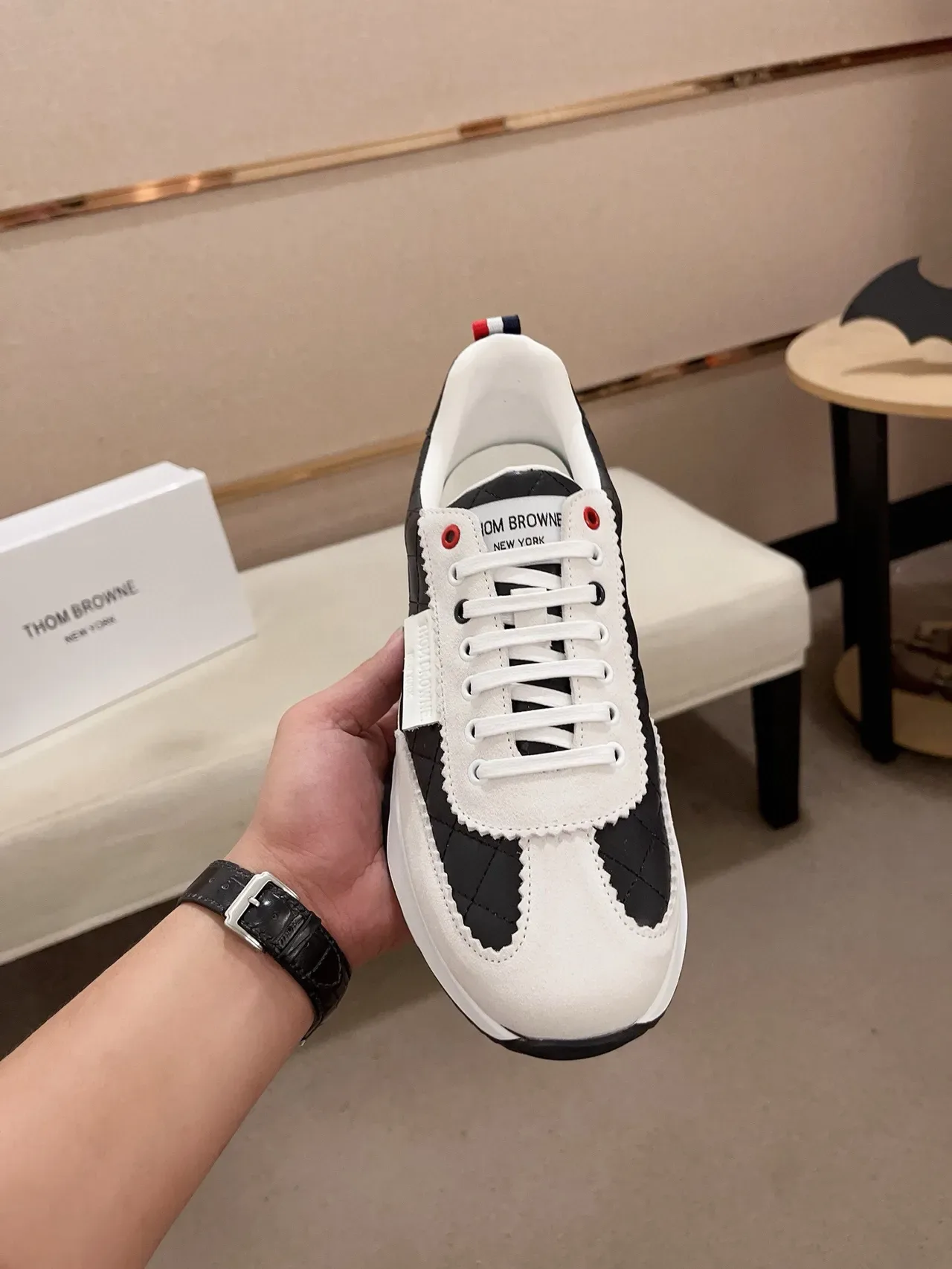 Quilted Black and White Lifestyle Sneaker 2