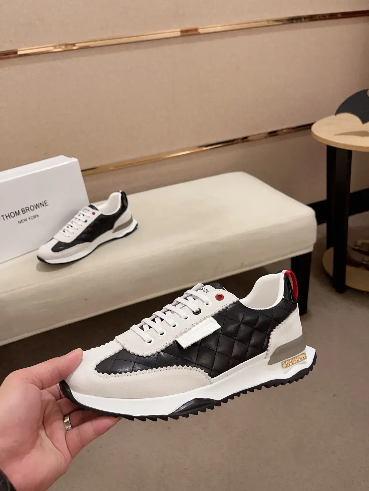 Quilted Black and White Lifestyle Sneaker 3