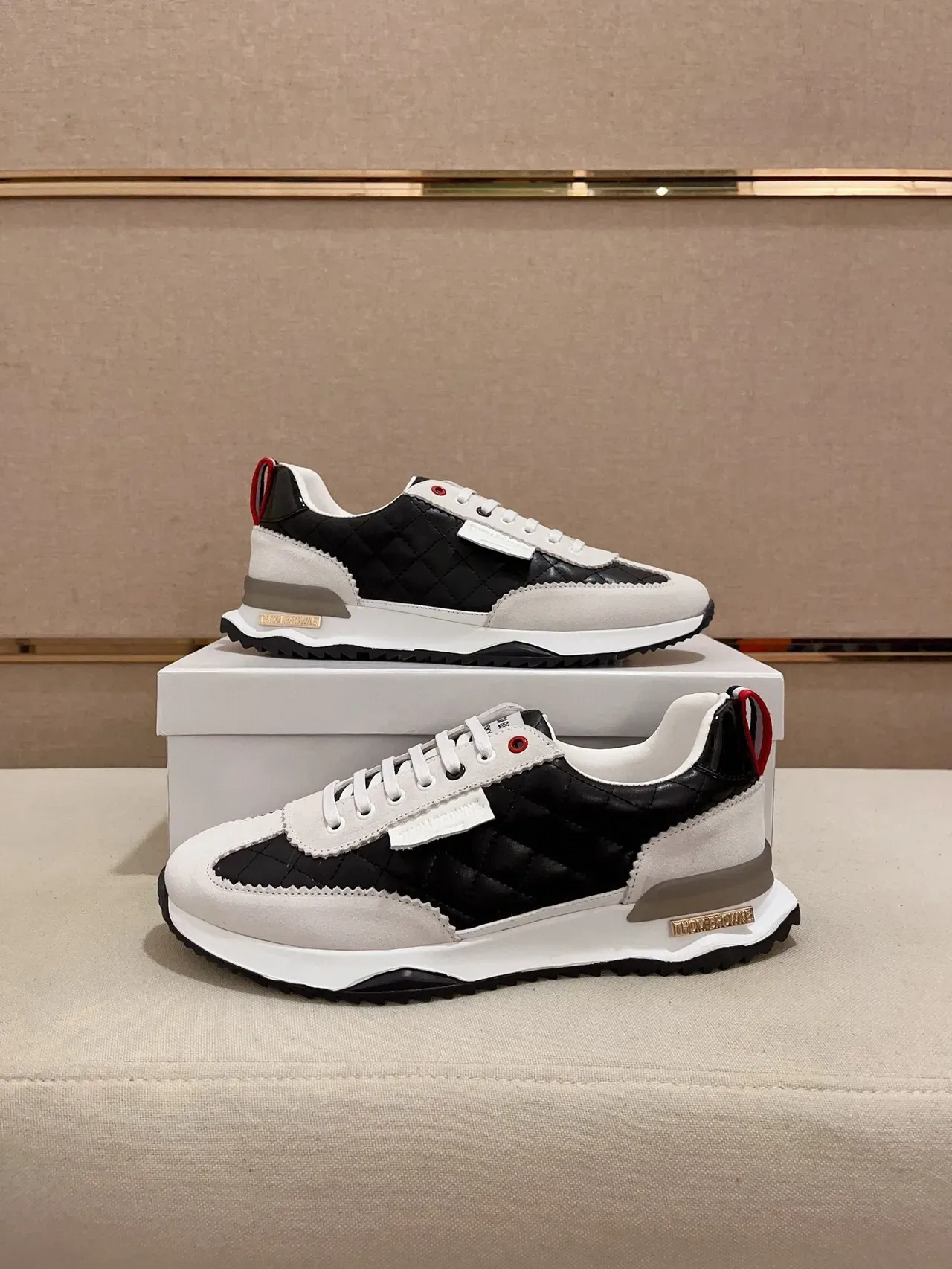 Quilted Black and White Lifestyle Sneaker 7