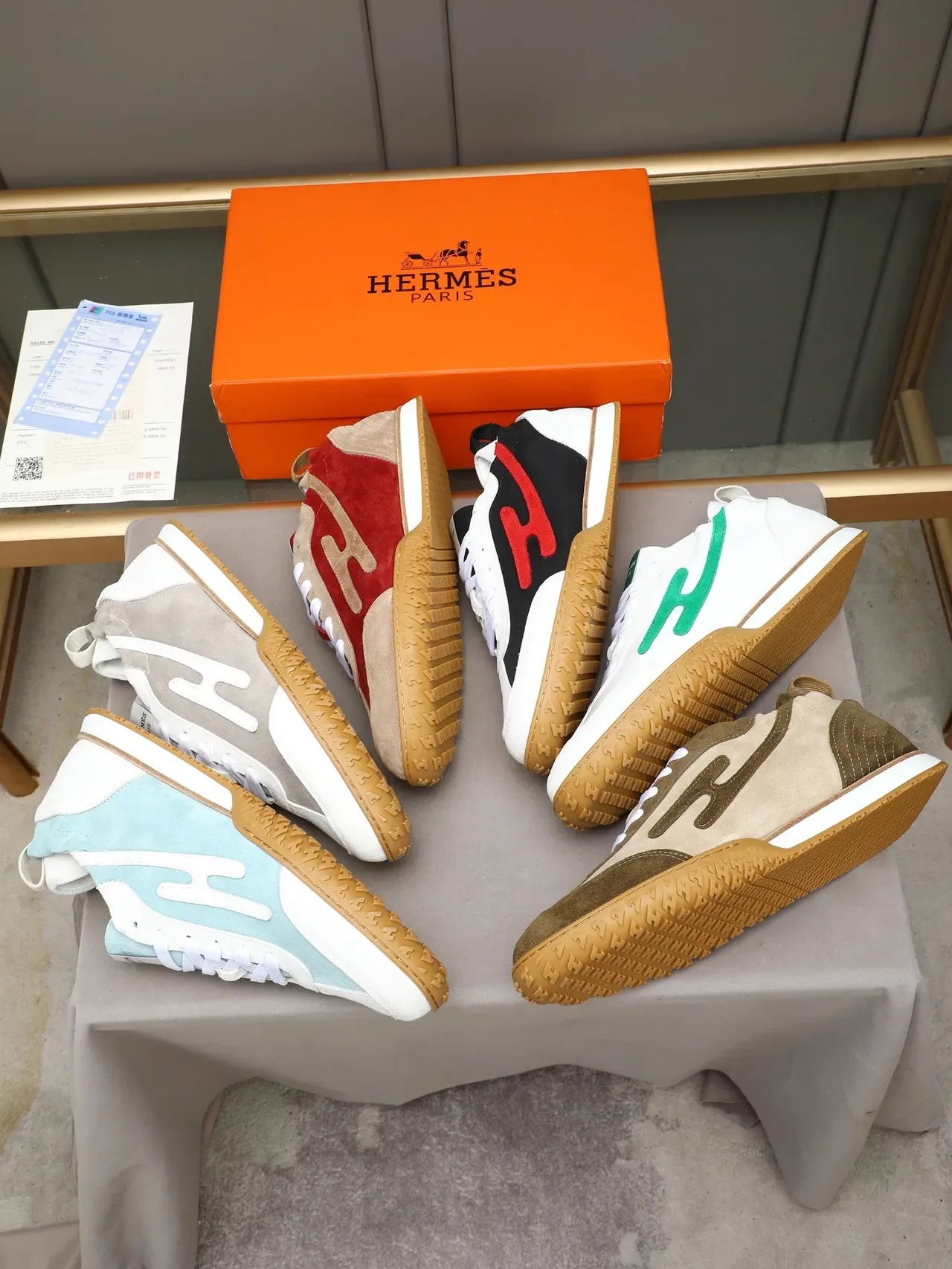 Red and Beige Suede Low-Top Lifestyle Sneaker 2