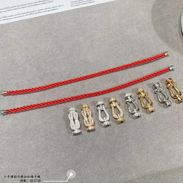 Red Braided Cord Pavé Toggle Bracelets 3