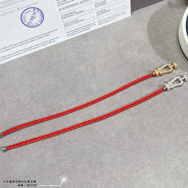 Red Braided Cord Pavé Toggle Bracelets 5