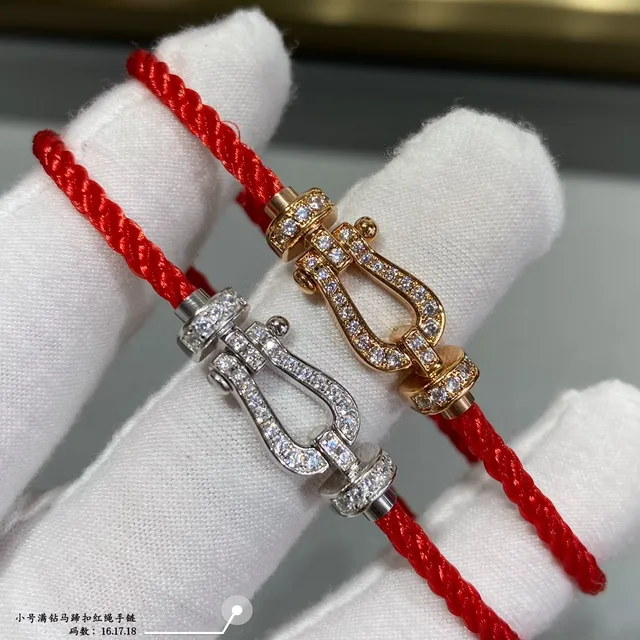 Red Braided Cord Pavé Toggle Bracelets 9