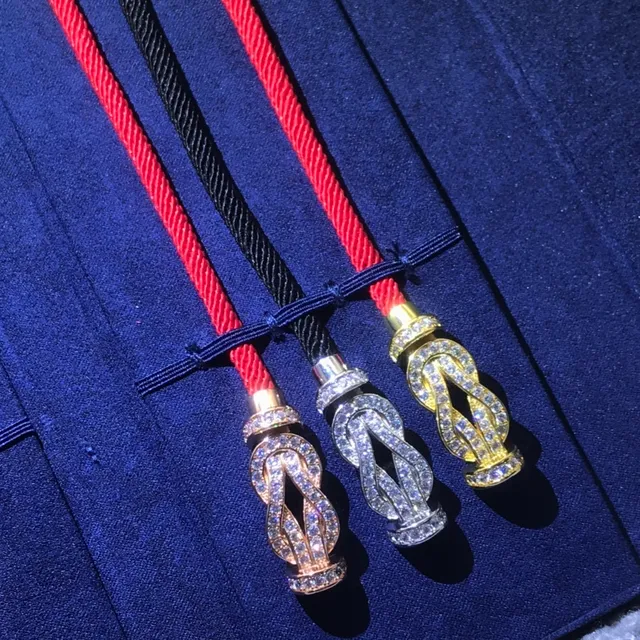 Red Gold Cord-Wrapped Knot-Clasp Bracelet 3