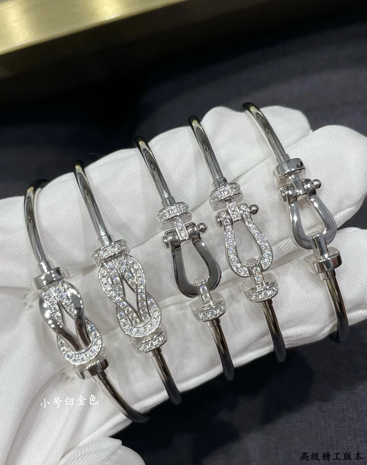 Rose Gold Tone Pavé Crystal Knot Clasp Bracelets 3