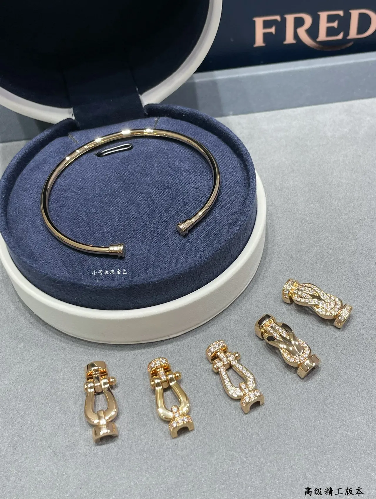 Rose Gold Tone Pavé Crystal Knot Clasp Bracelets 6