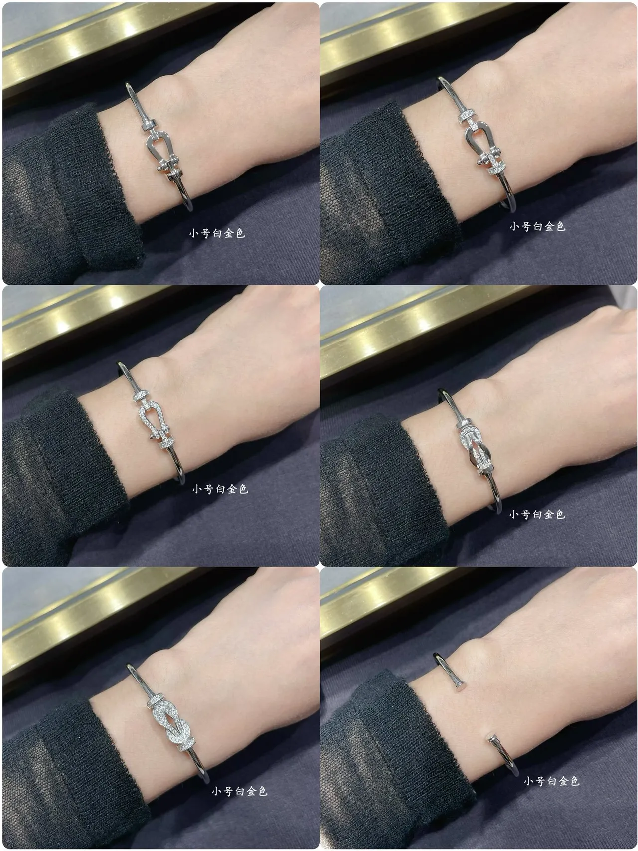 Rose Gold Tone Pavé Crystal Knot Clasp Bracelets 9