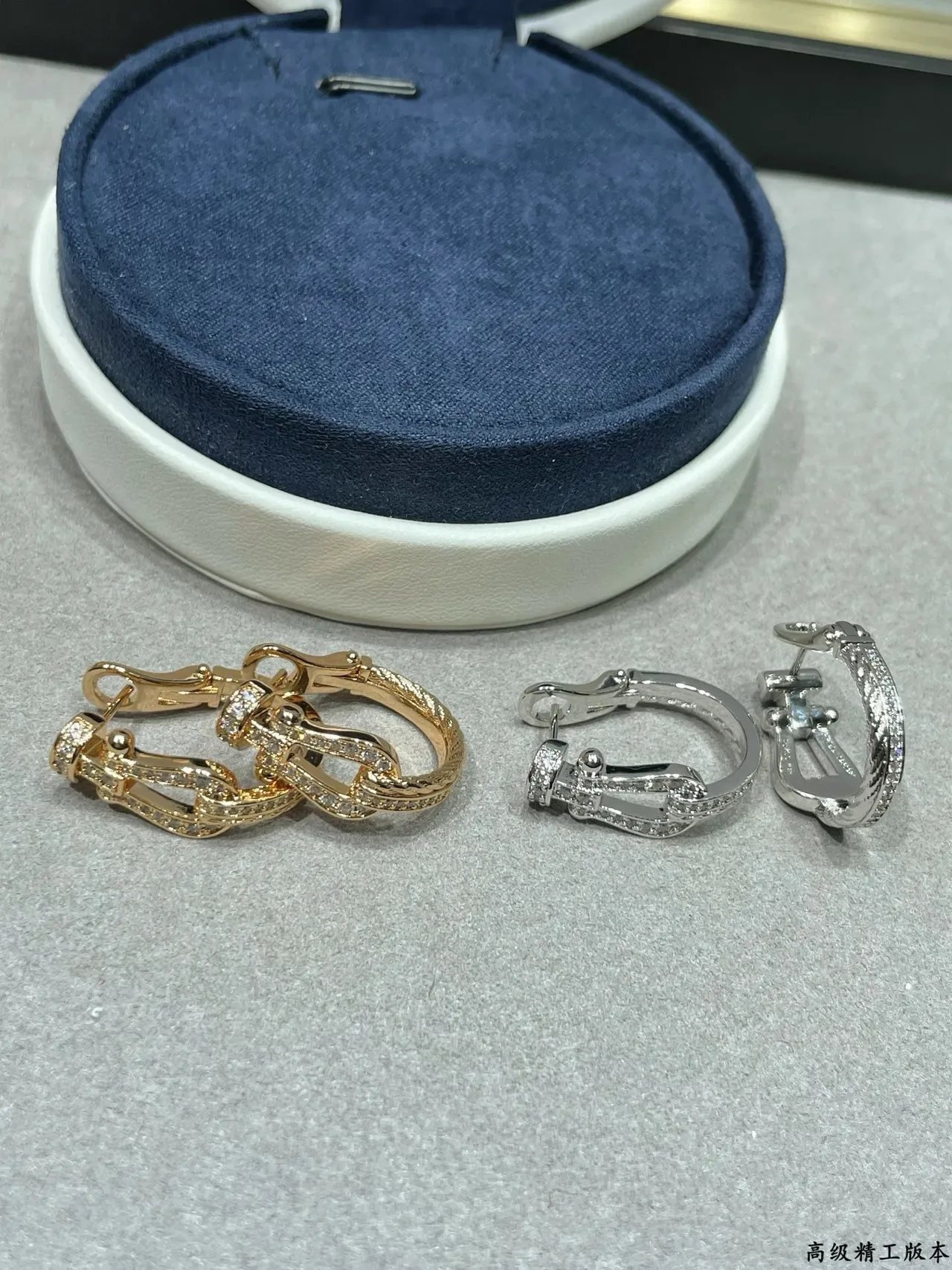 Rose Gold-Tone Pavé Twisted Rope Hinged Hoop Earrings 5