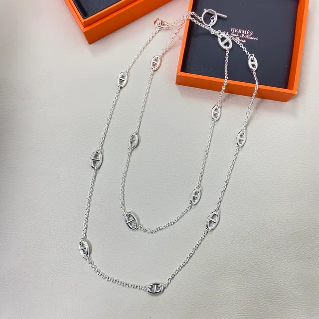 Rose Gold Yellow Gold Silver Tone Multi-Strand Oval-Link Toggle Clasp Necklaces 3